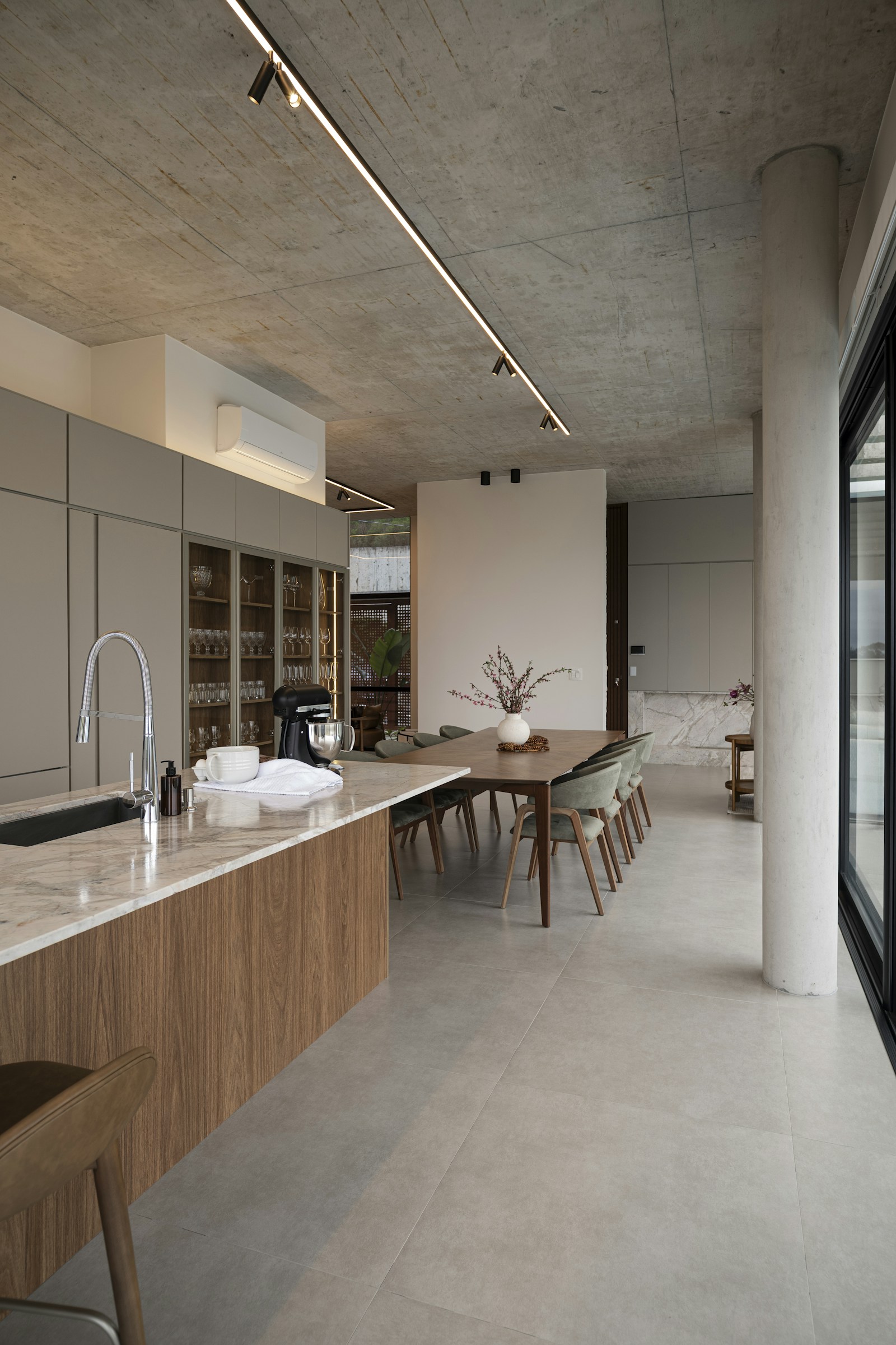 Sleek modern cabinetry with integrated appliances and clean architectural lines