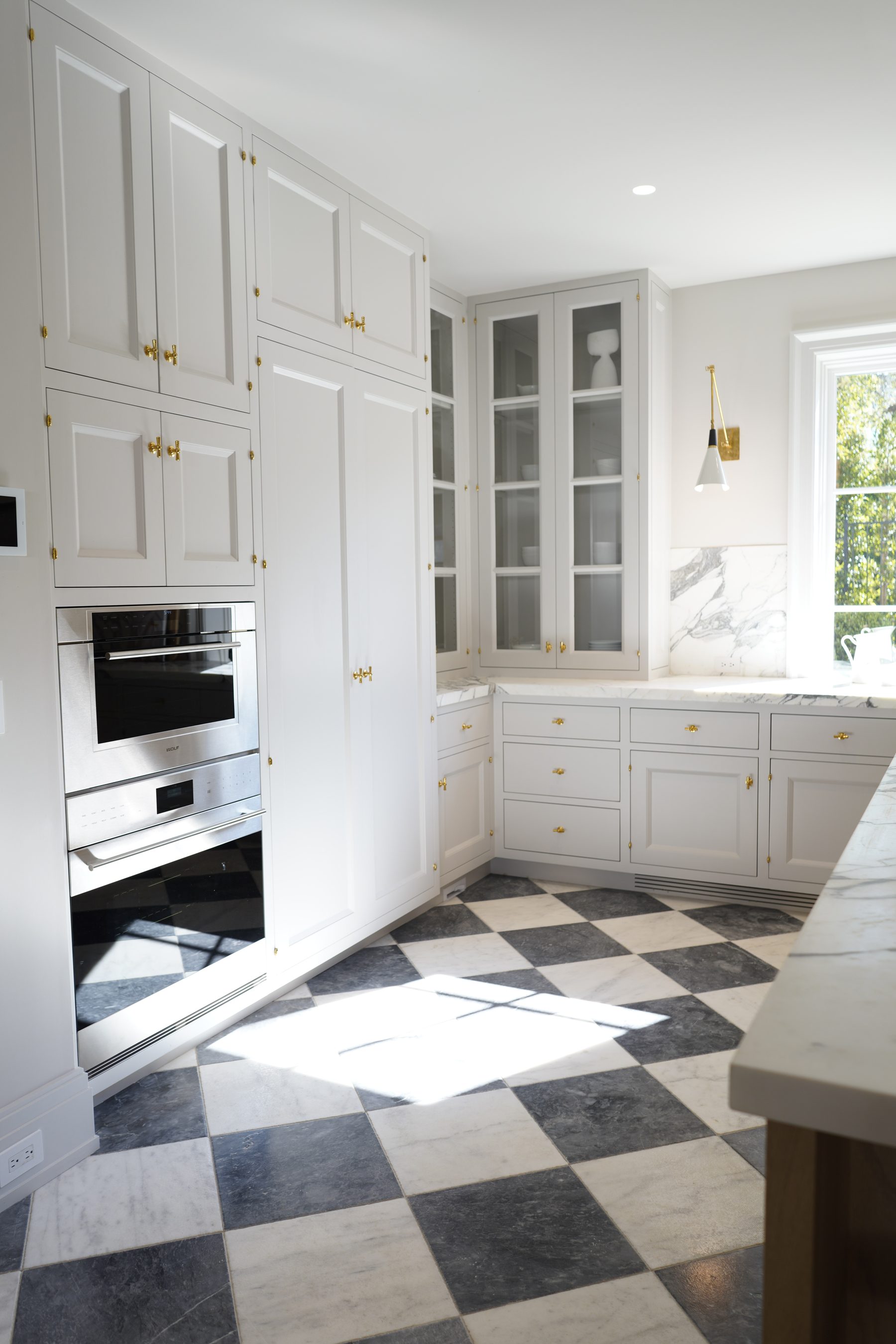 Custom white kitchen upper cabinet overview installation