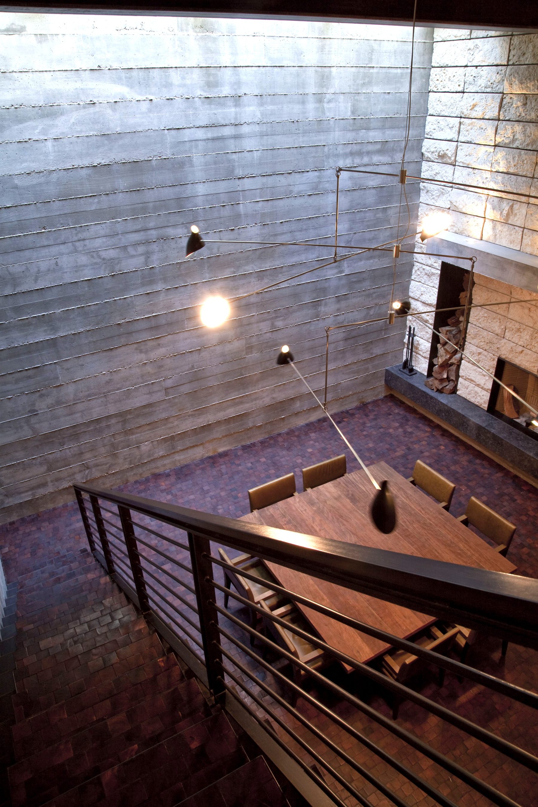 Custom wine cellar dining aerial view Newport Beach